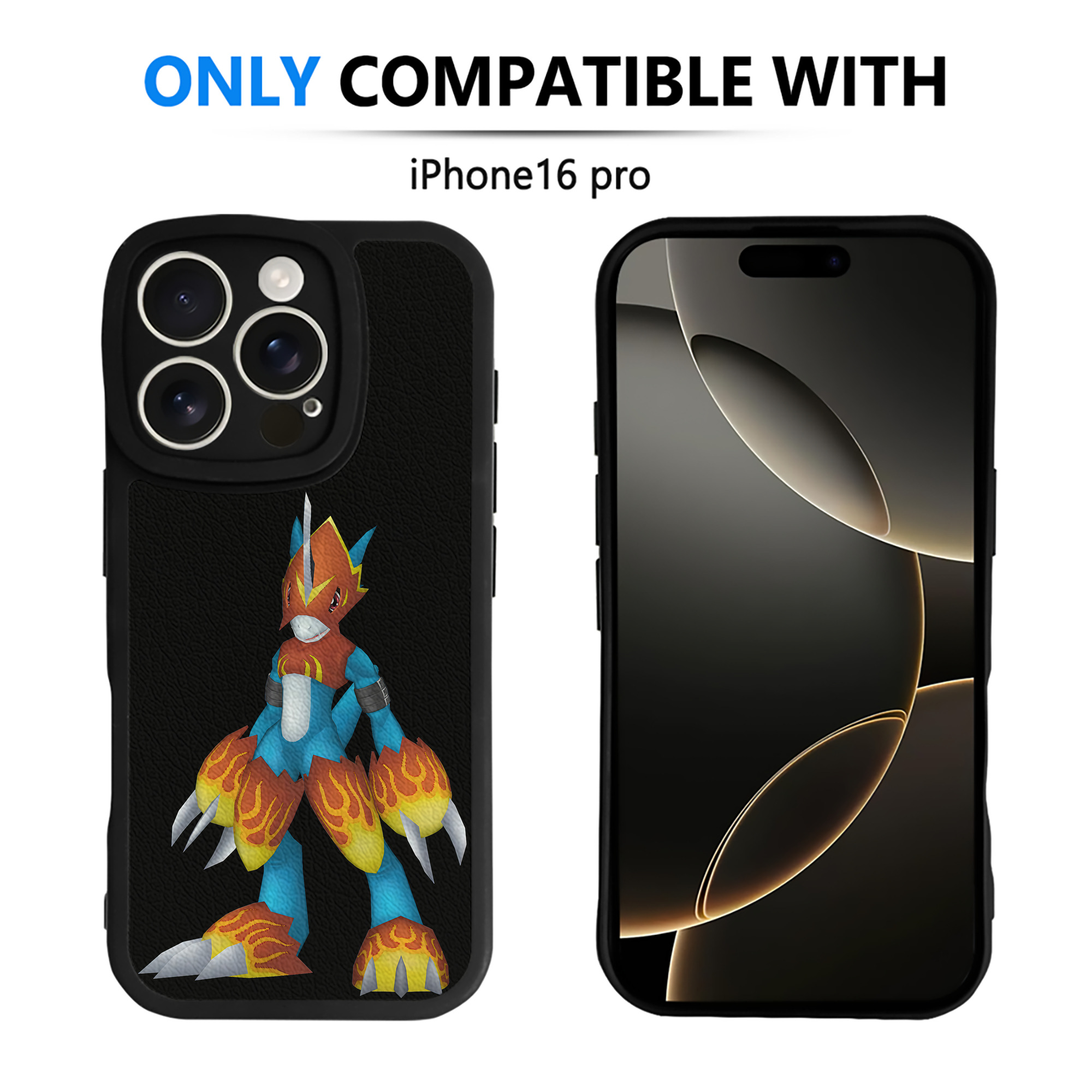 （画像用） Digimon デジタルモンスター/デジモン 【iPhone 16シリーズ対応】シリコンスマホケース（レザー調） 材質：シリコン